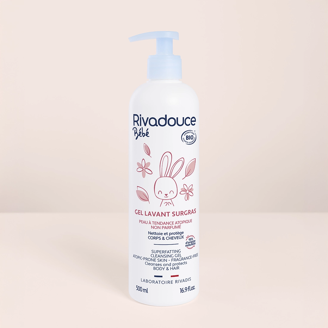 Gel lavant surgras Rivadouce Bébé certifié Bio - 500ml