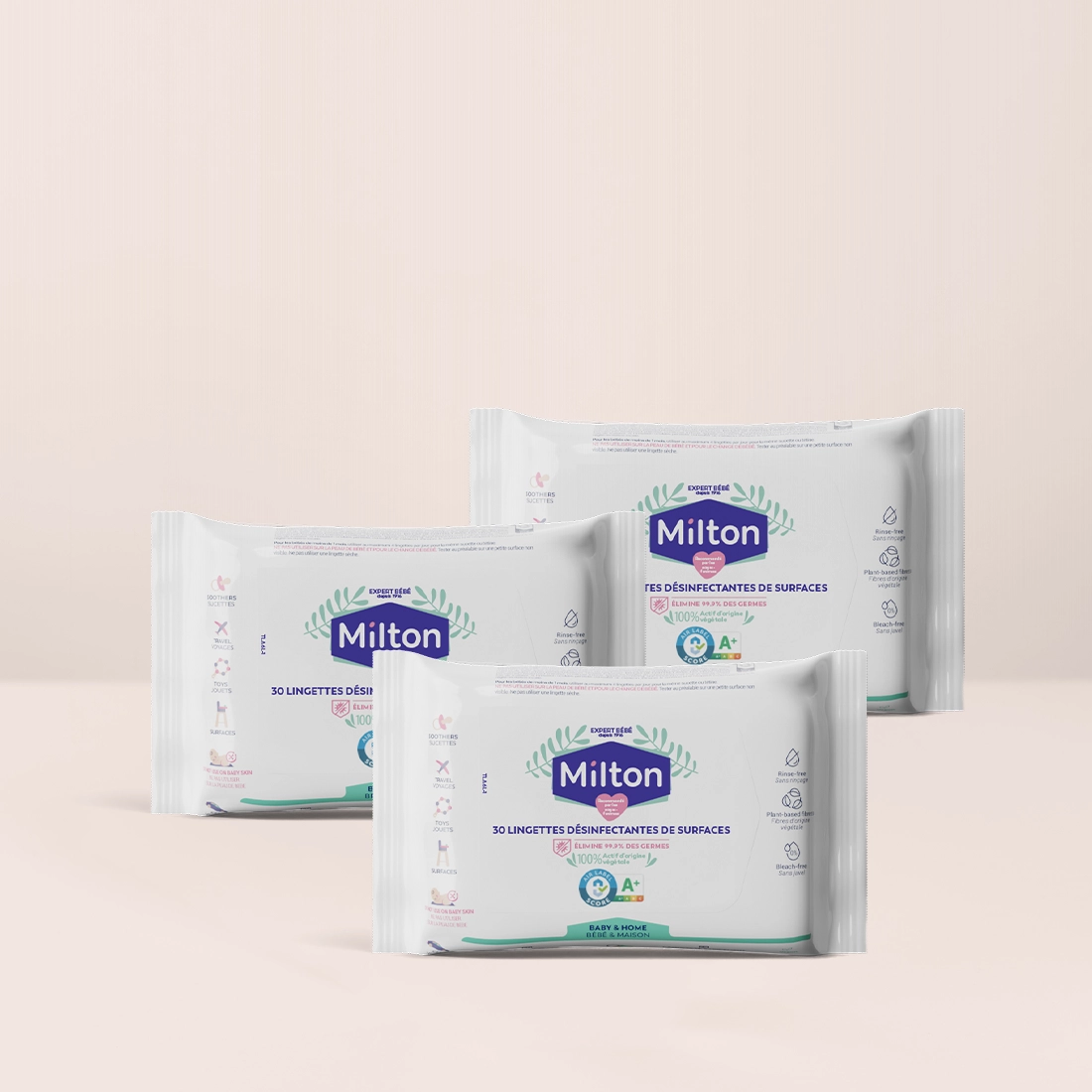 LOT DE 3 LINGETTES DESINF DE SURFACES