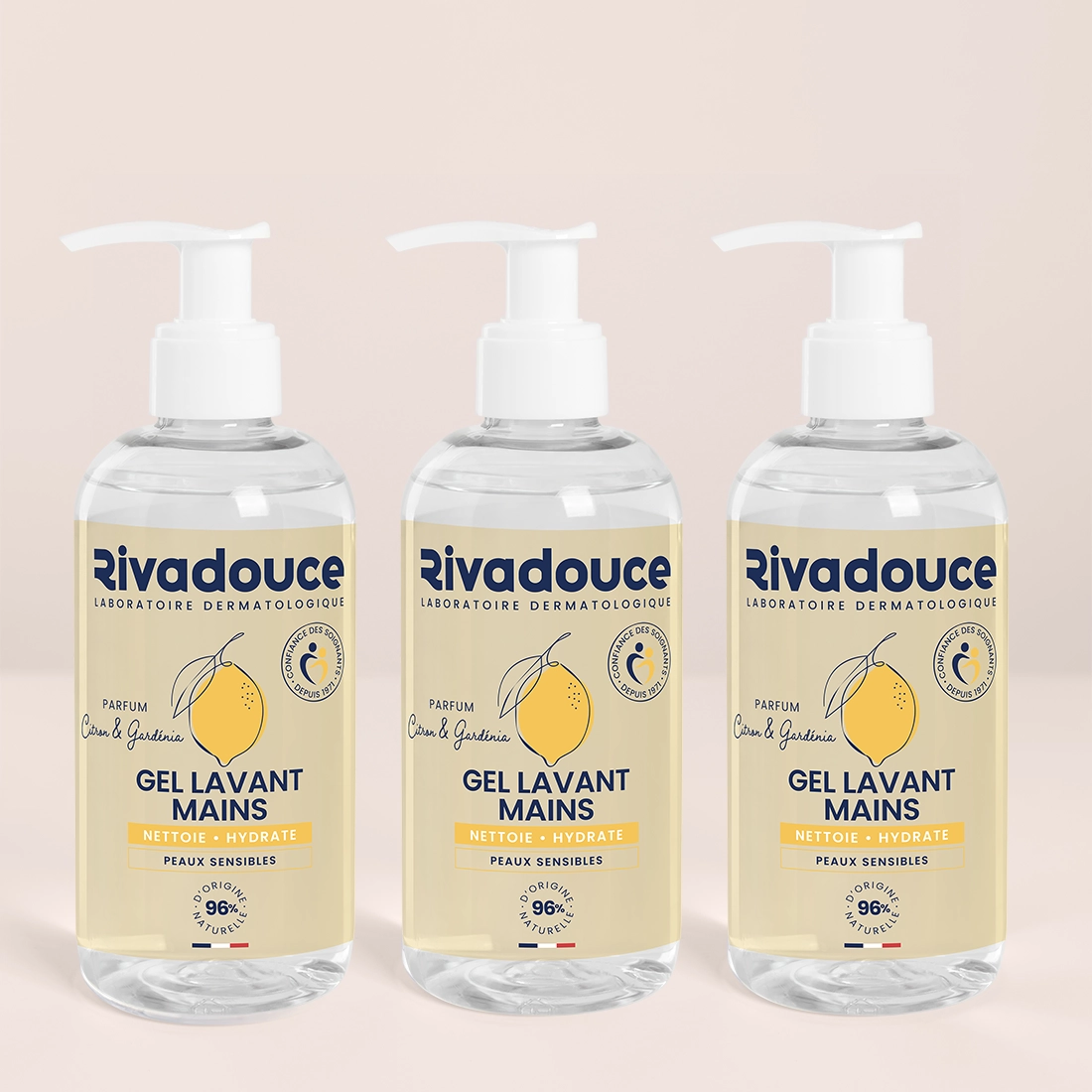 Lot de 3 Gels lavants mains citron & gard&eacute;nia 250ml