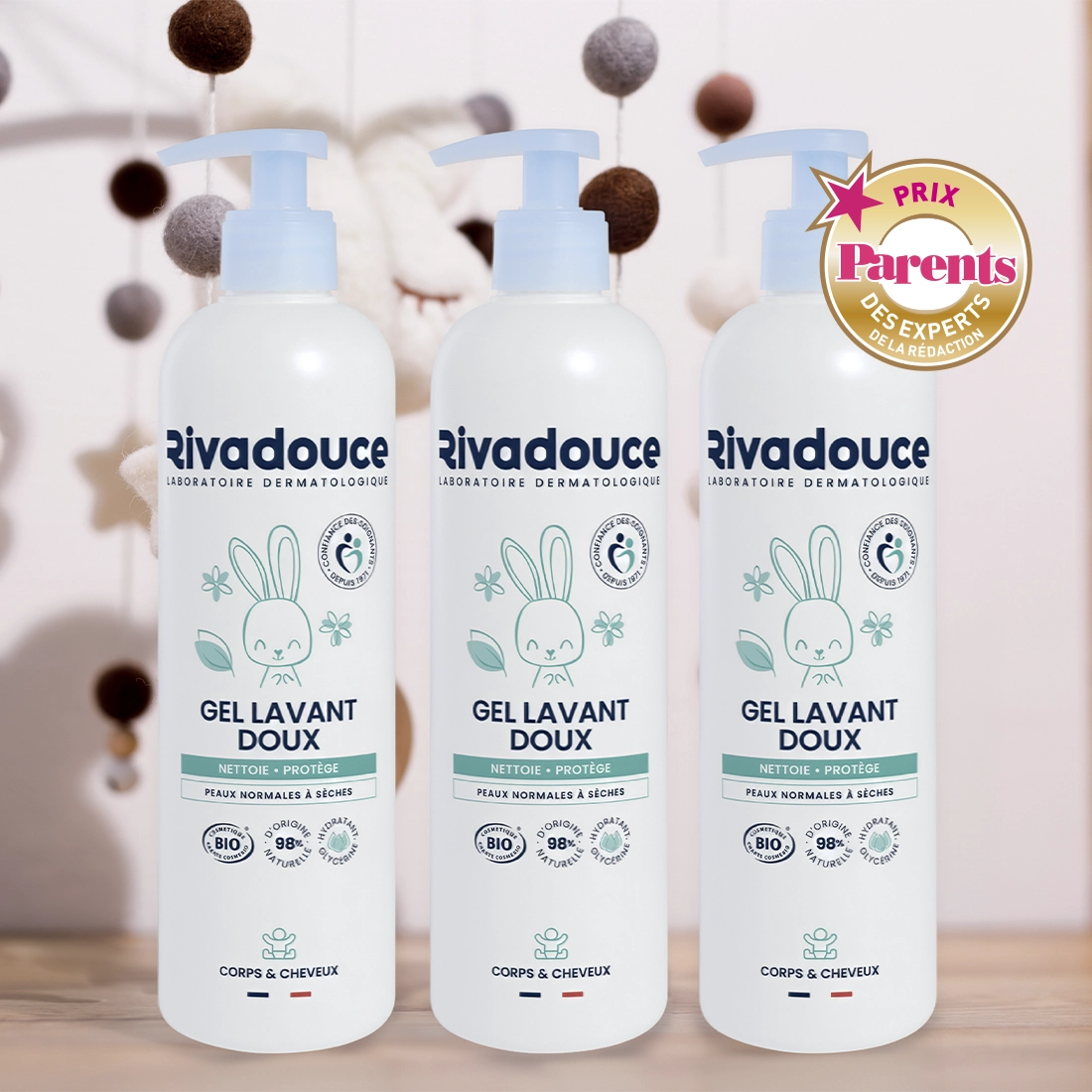 LOT DE 3 GELS LAVANTS DOUX B&Eacute;B&Eacute; 500ML image number 0