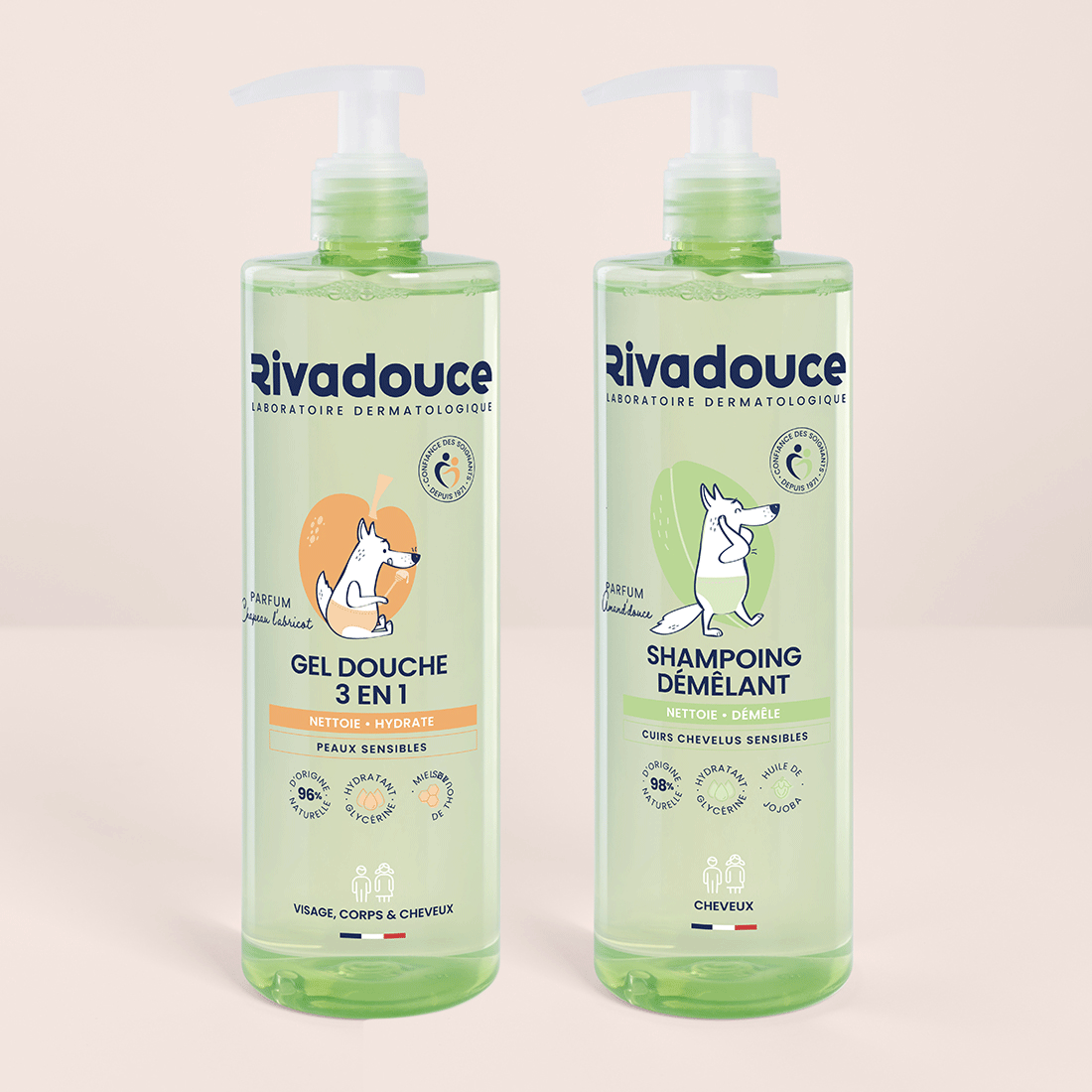 Duo Loupiots Chapeau l'abricot 400ml Amand'douce 360ml