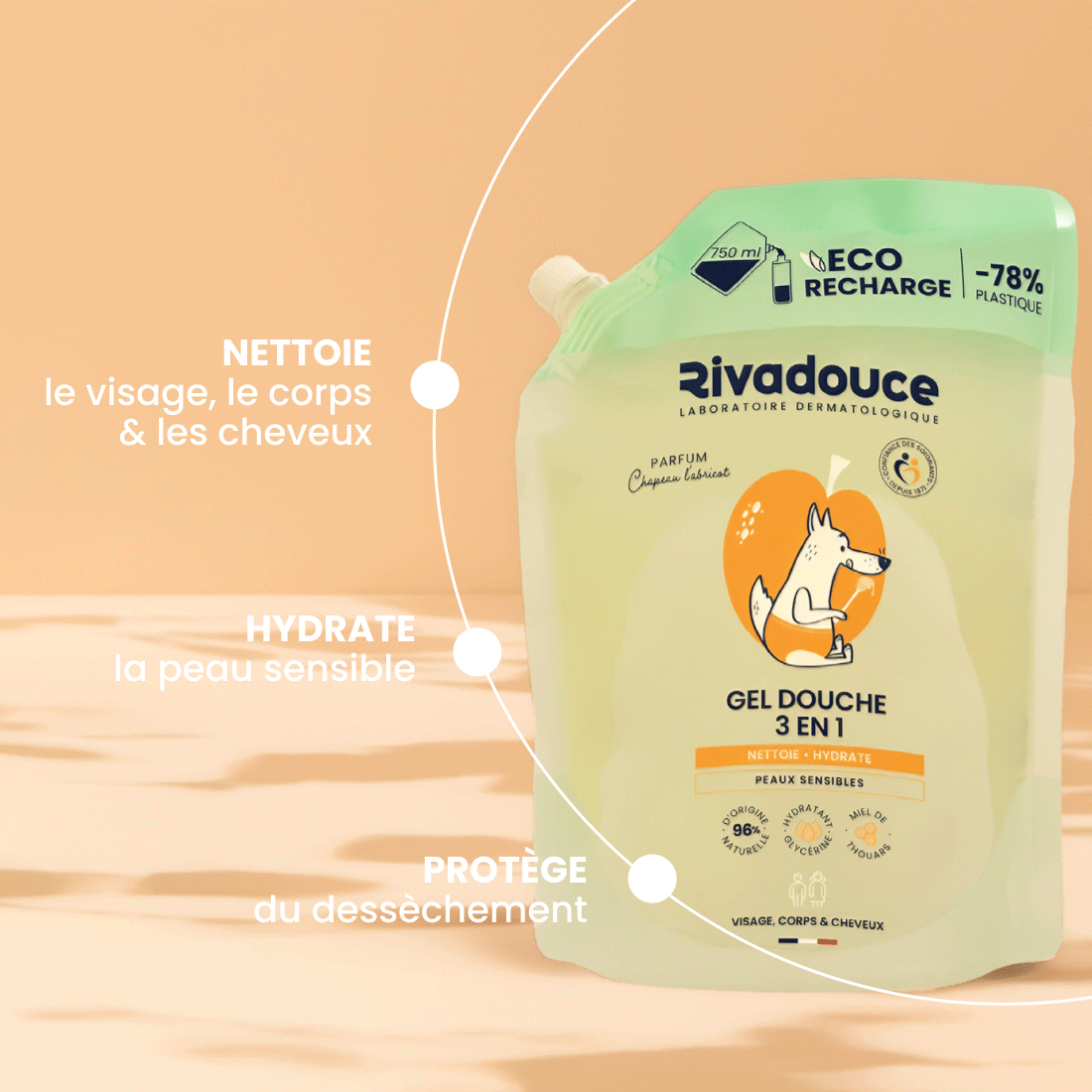 ECO-RECHARGE CHAPEAU L'ABRICOT LOUPIOTS 750ML image number 1