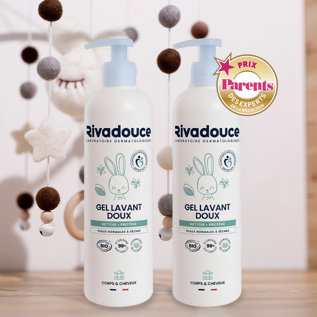 LOT GEL LAVANT DOUX B&Eacute;B&Eacute; 2X500ML image number 0