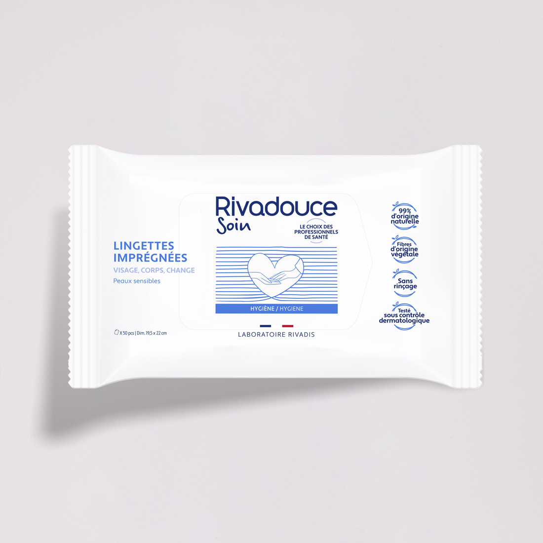 Lingette de toilette nettoyante corps adulte Rivadouce