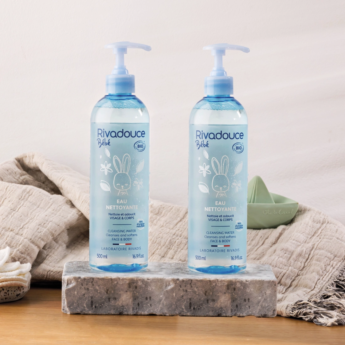 LOT EAU NETTOYANTE BÉBÉ 2X500ML image number null