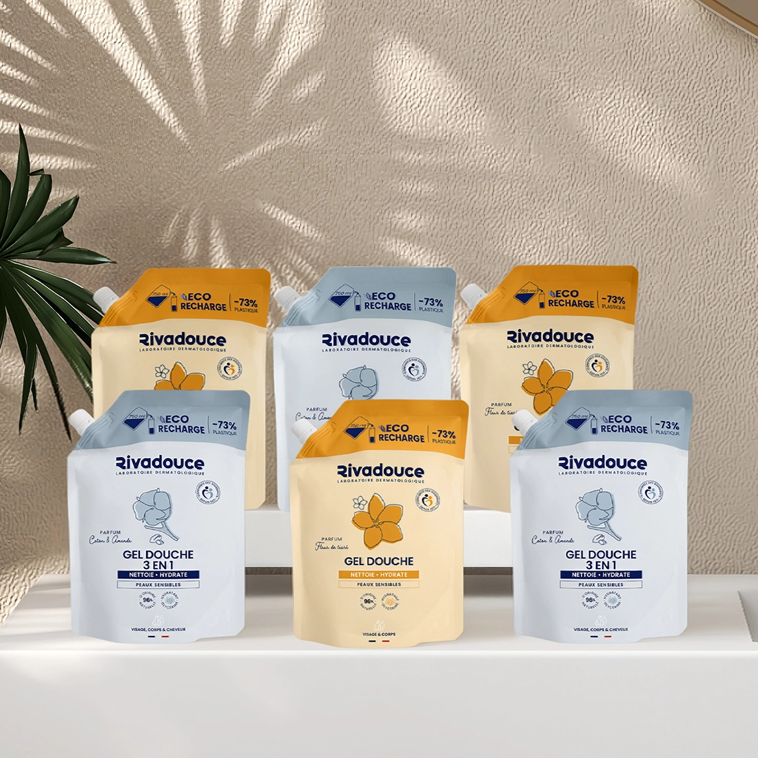 Lot de 6 eco-recharges de gel douche 750ml image number 0