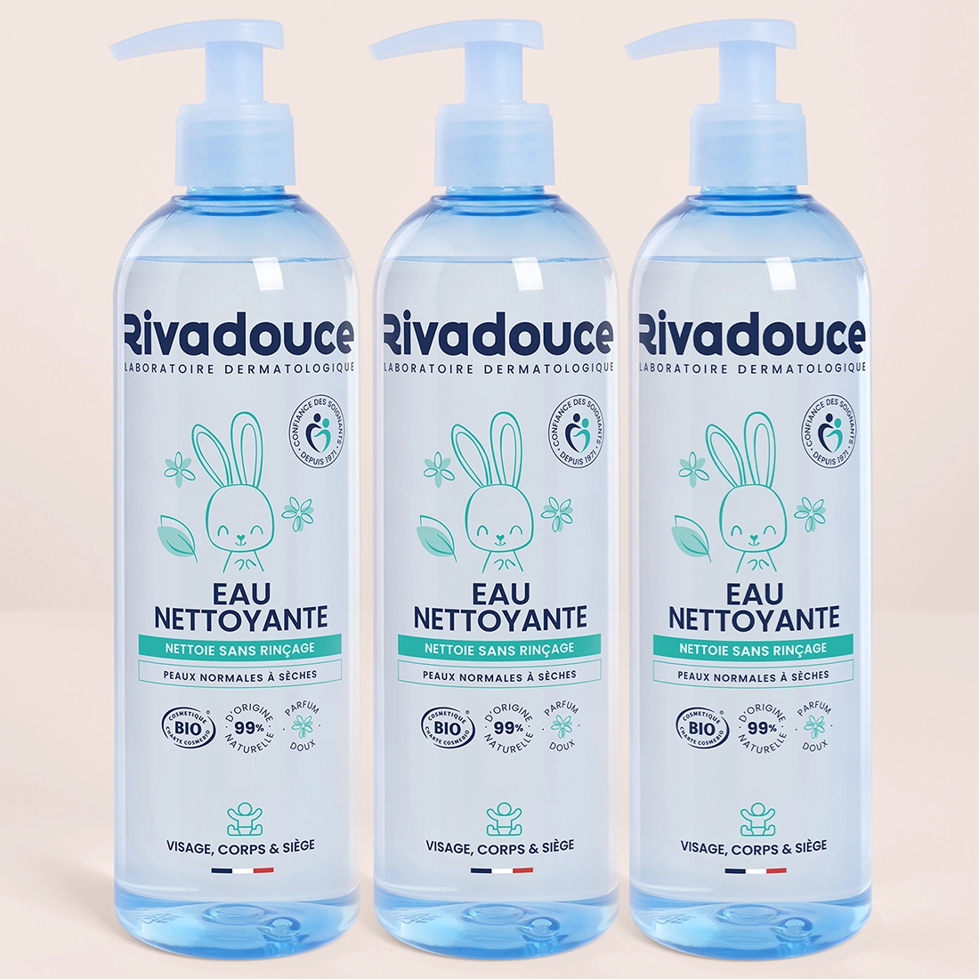LOT DE 3 EAUX NETTOYANTES B&Eacute;B&Eacute; 500ML