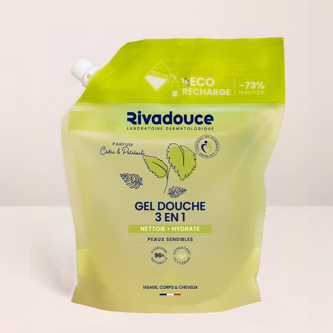 Eco-recharge shampoing douche c&egrave;dre & patchouli 750ml