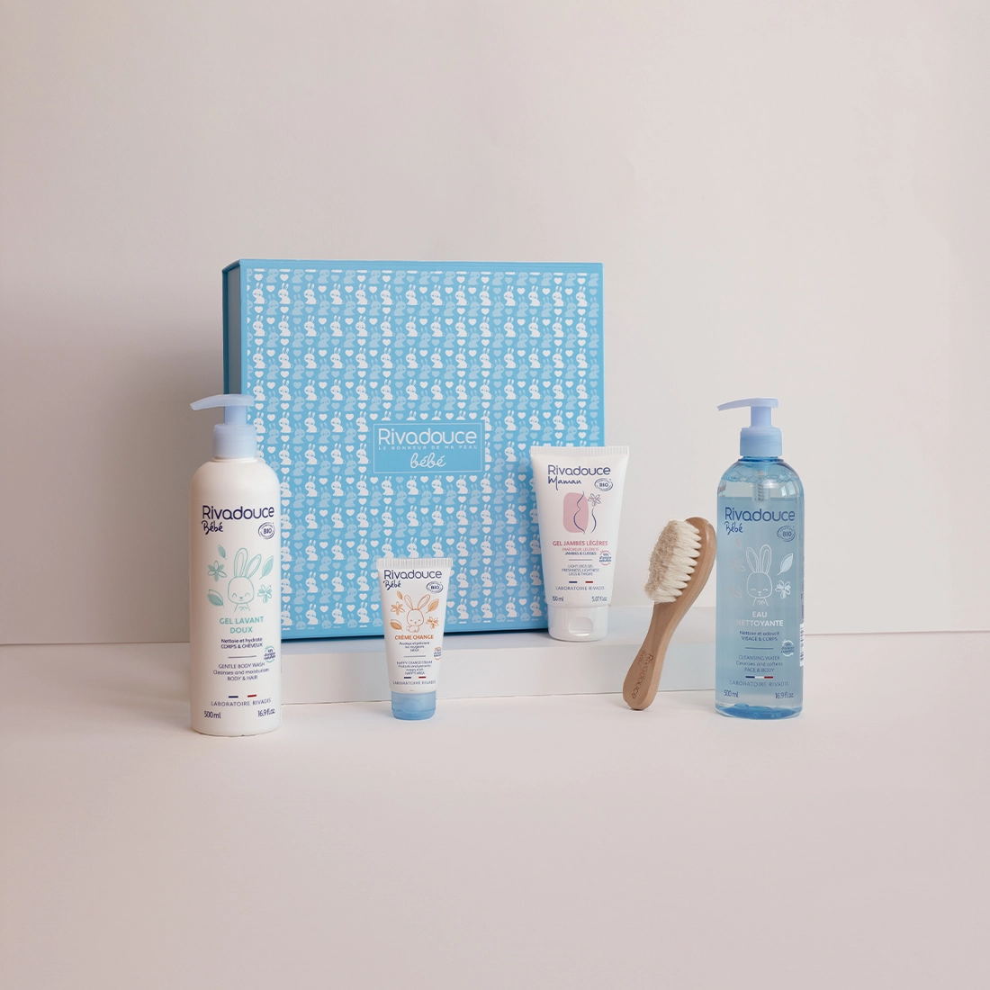 Rivadouce - Coffret Naissance Bébé & Maman - Idéal pour célébrer une naissance - Peaux sensibles - Coffret cadeau - 98% d'ingrédients naturels - Rivadouce