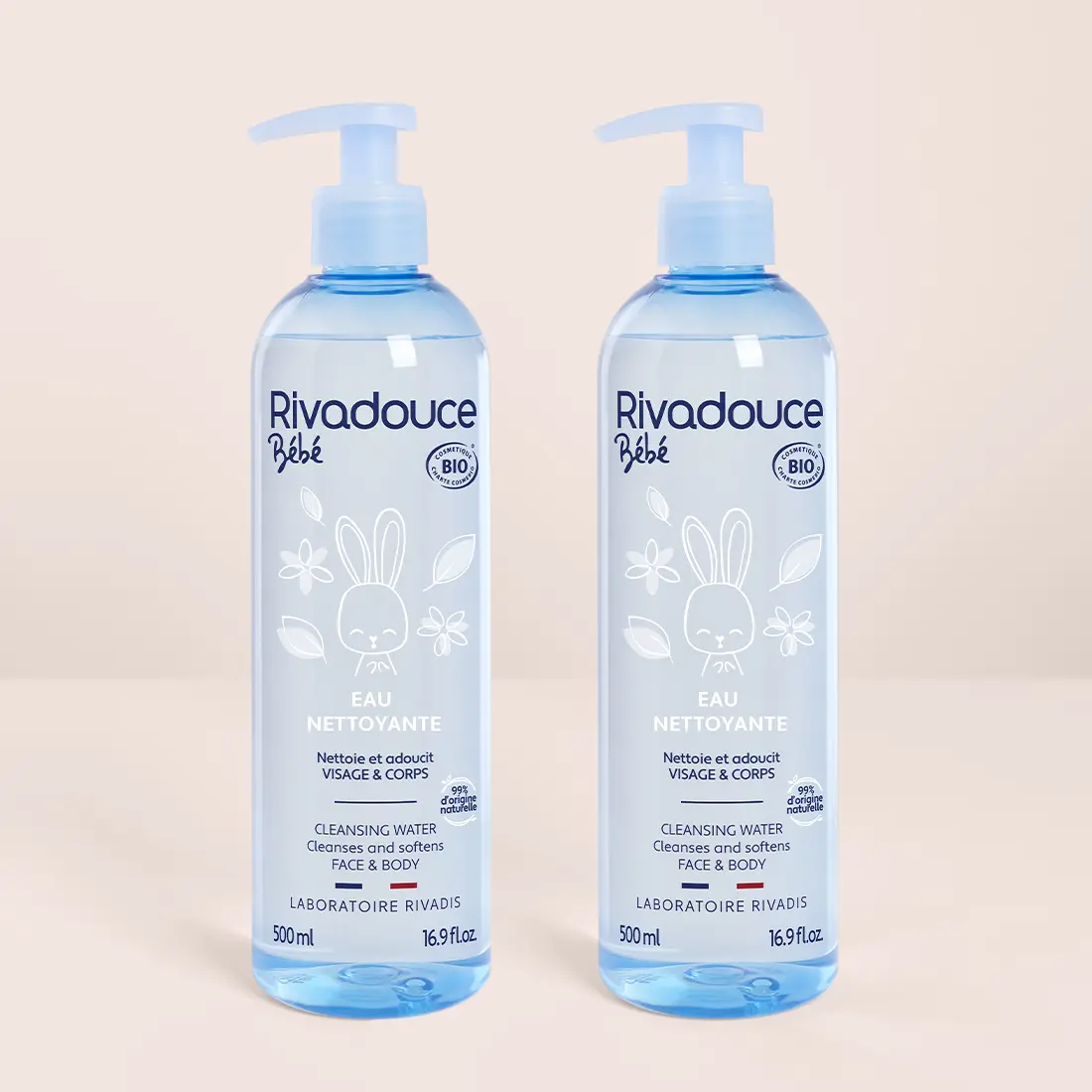 LOT EAU NETTOYANTE BÉBÉ 2X500ML