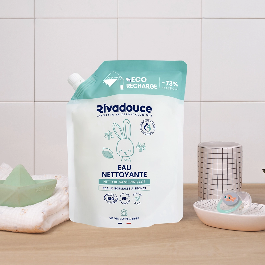 &Eacute;co-recharge eau nettoyante 900ml image number 0
